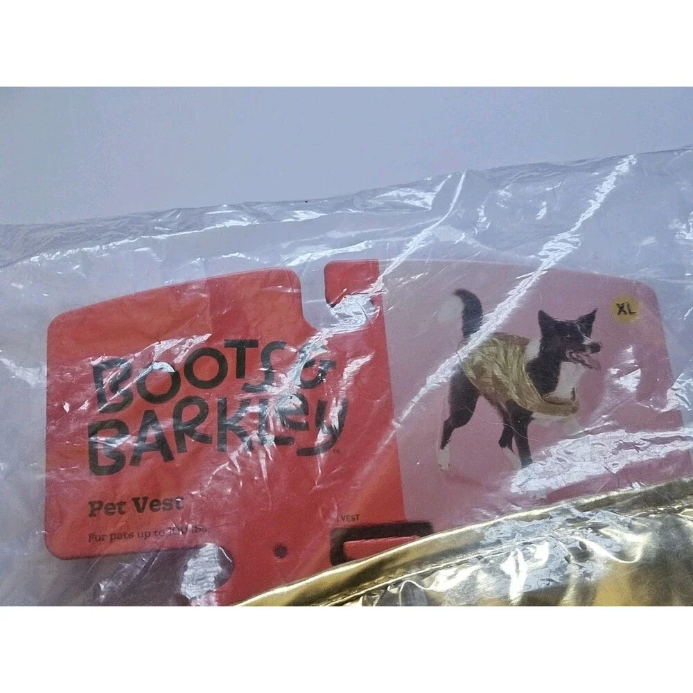 Boots & Barkley Vest Dog's Sz XL Gold Puffer Fleece Lined Jacket 100 lbs NEW